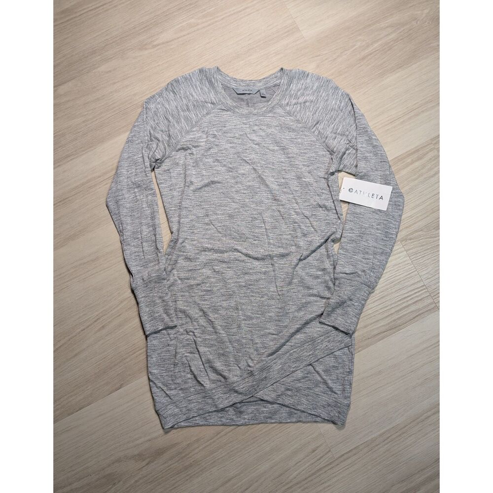Athleta Criss Cross Dress Gray French Terry Long Sleeve Small NWT
